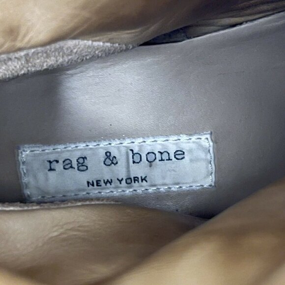 Rag & Bone Womens Size 8 Suede Textured Double Strap Distressed Moto Boots - Picture 8 of 9